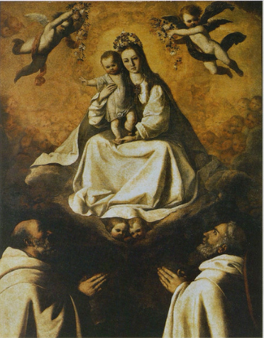 Vierge de la Miséricorde avec deux mercédaires - Francisco de Zurbarán