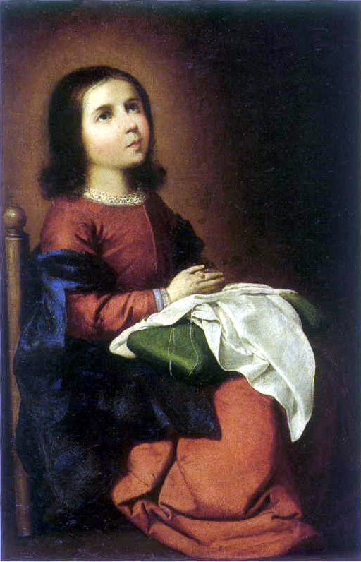 L'Enfant Vierge en prière - Francisco de Zurbarán