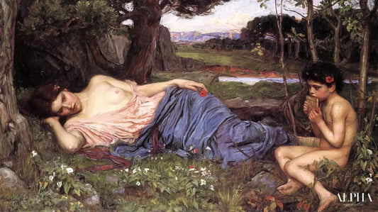 À l’écoute de mes douces tuyauteries - John William Waterhouse Reproductions de tableaux à la peinture à l’huile