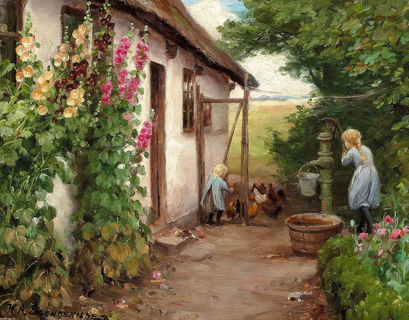 На улице фермы. - H. A. Brendekilde