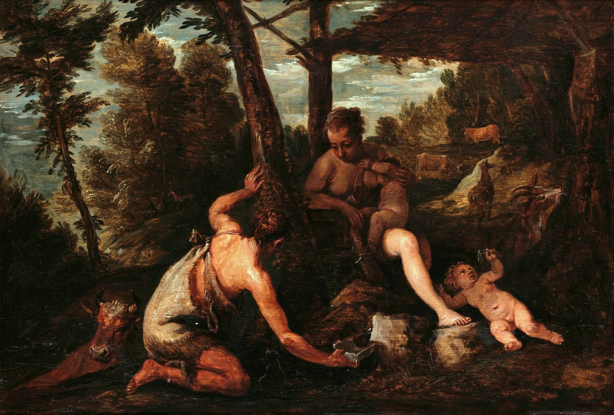 Adam et Eve expulsés du Paradis - David Teniers le Jeune image 1 tableau peint à l’huile sur toile