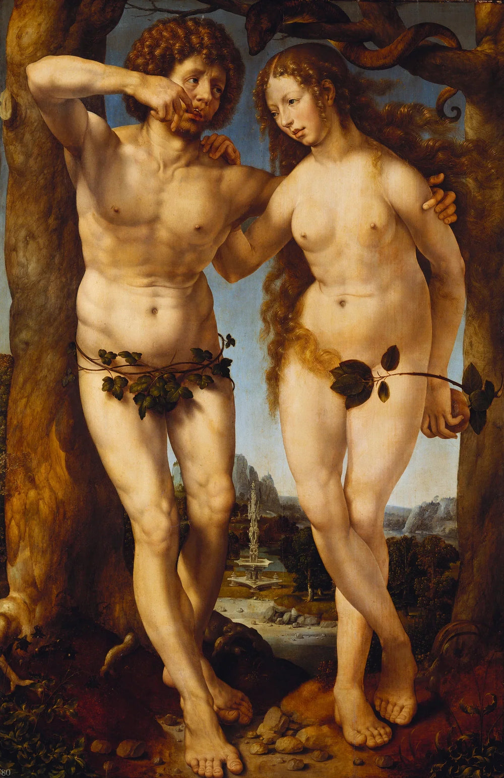 Adam et Ève - Jan Gossaert image 1 copie de tableau peinte à la main
