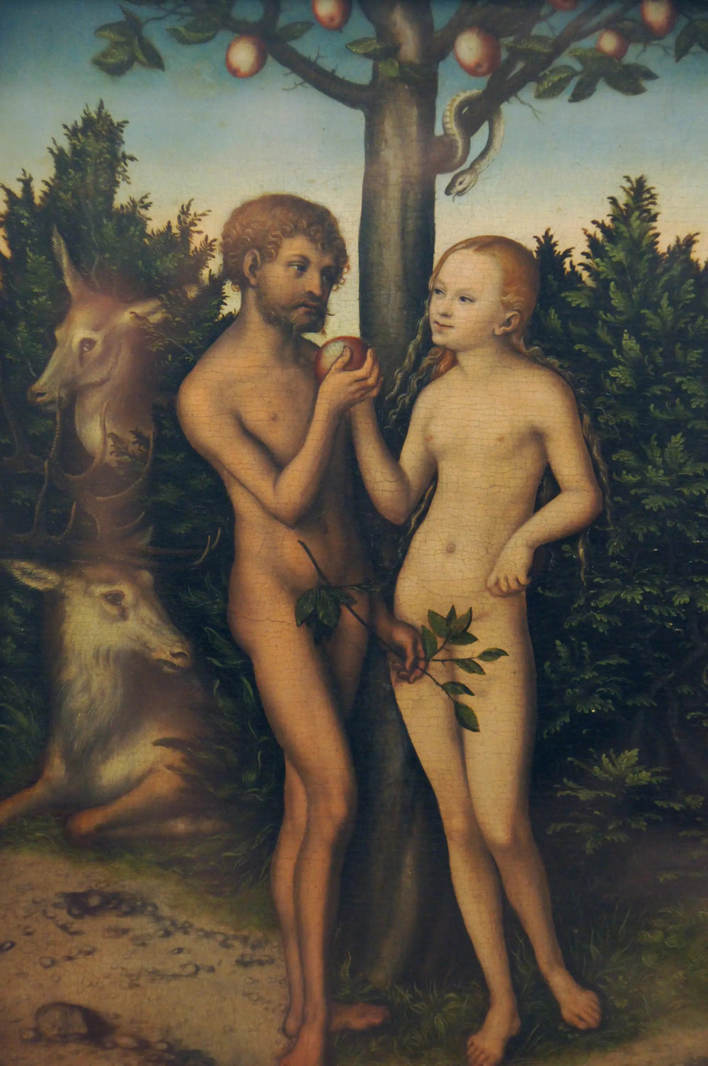 Adam et Ève - Lucas Cranach the Elder image 1 copie de tableau peinte à la main