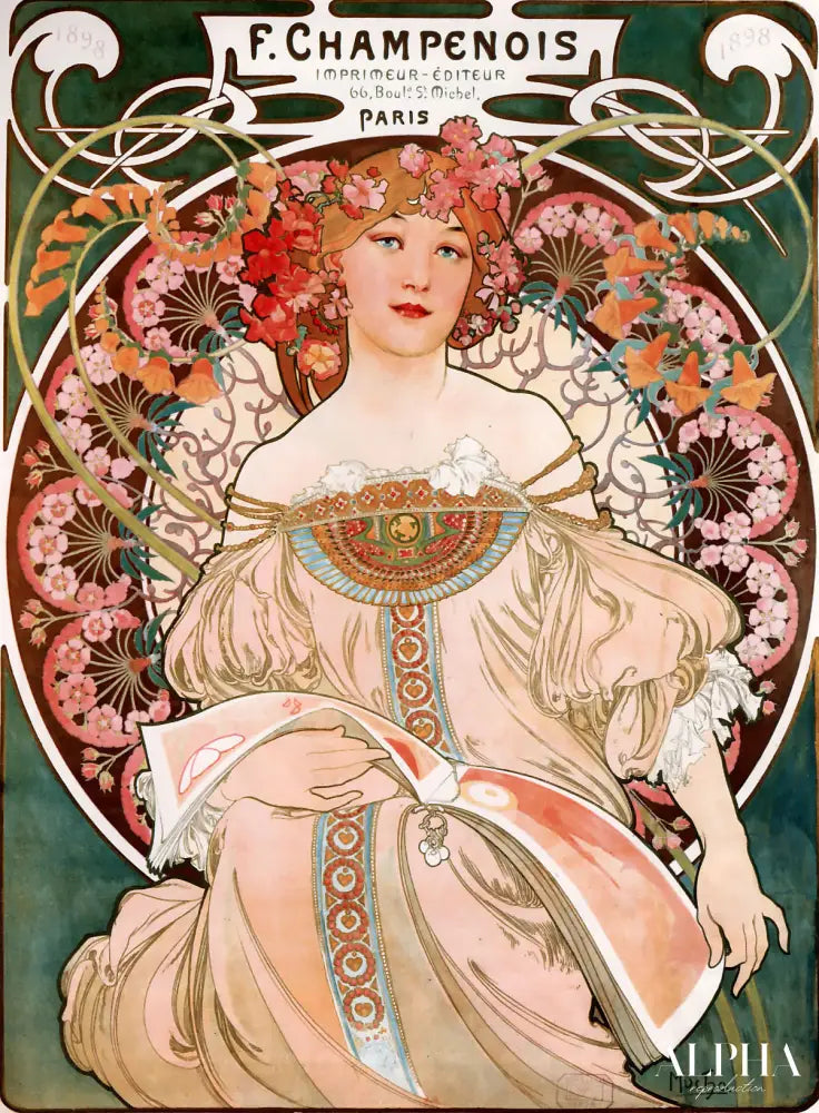 Affiche F.Champenois - Mucha - Reproductions de tableaux et peintures haut de gamme