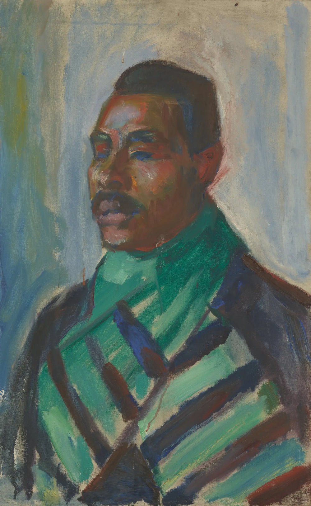 Reproduction du tableau « Africain au foulard vert - Edvard Munch » par Alpha Reproduction en peinture à l’huile