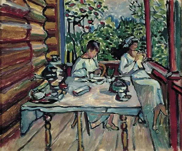 Ахтырка, Нина и Татьяна в веранде - Василий Кандинский