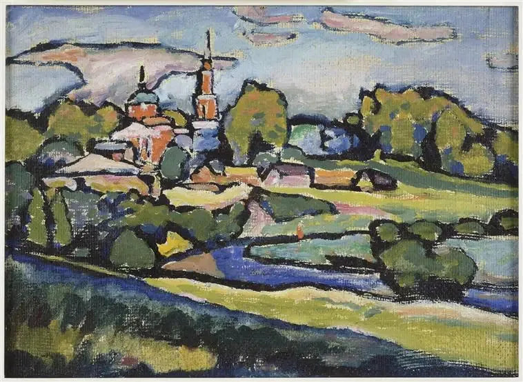 Ахтырка, пейзаж с красной церковью - Василий Кандинский