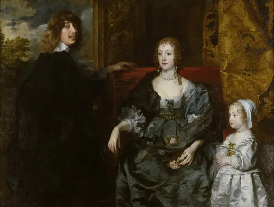 Алджернон Перси, 10-й граф Нортумберленд (1602-1668), его первая жена леди Анна Цесил (умерла в 1637 году) и их дочь леди Кэтрин Перси (1630-1638) - Антуан Ван Дейк