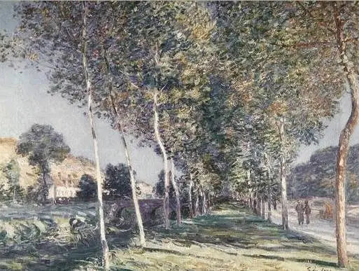 Аллея тополей в окрестностях Море-сюр-Луан - Альфред Сислей