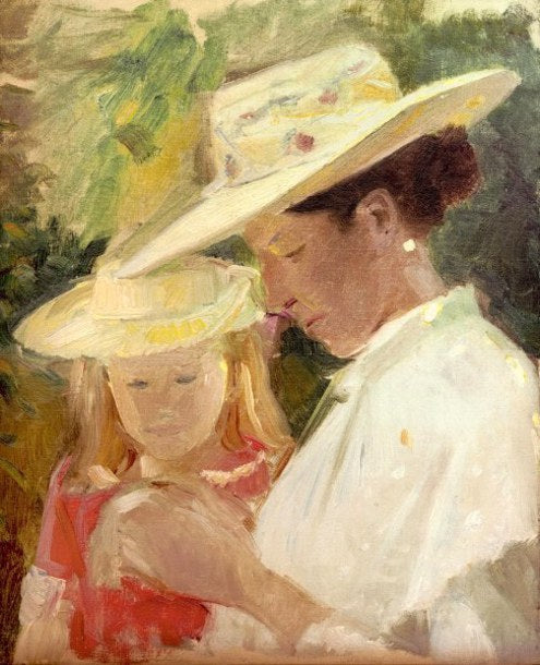 Anna Ancher avec Helga dans le jardin - Michael Peter Ancher