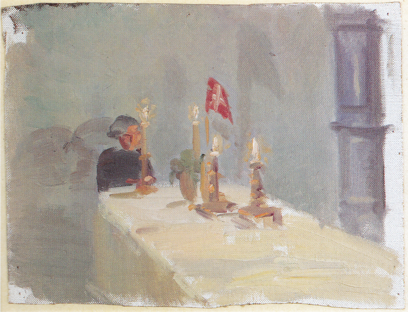День рождения. Женщина у конца стола с свечами и флагом. - Anna Ancher