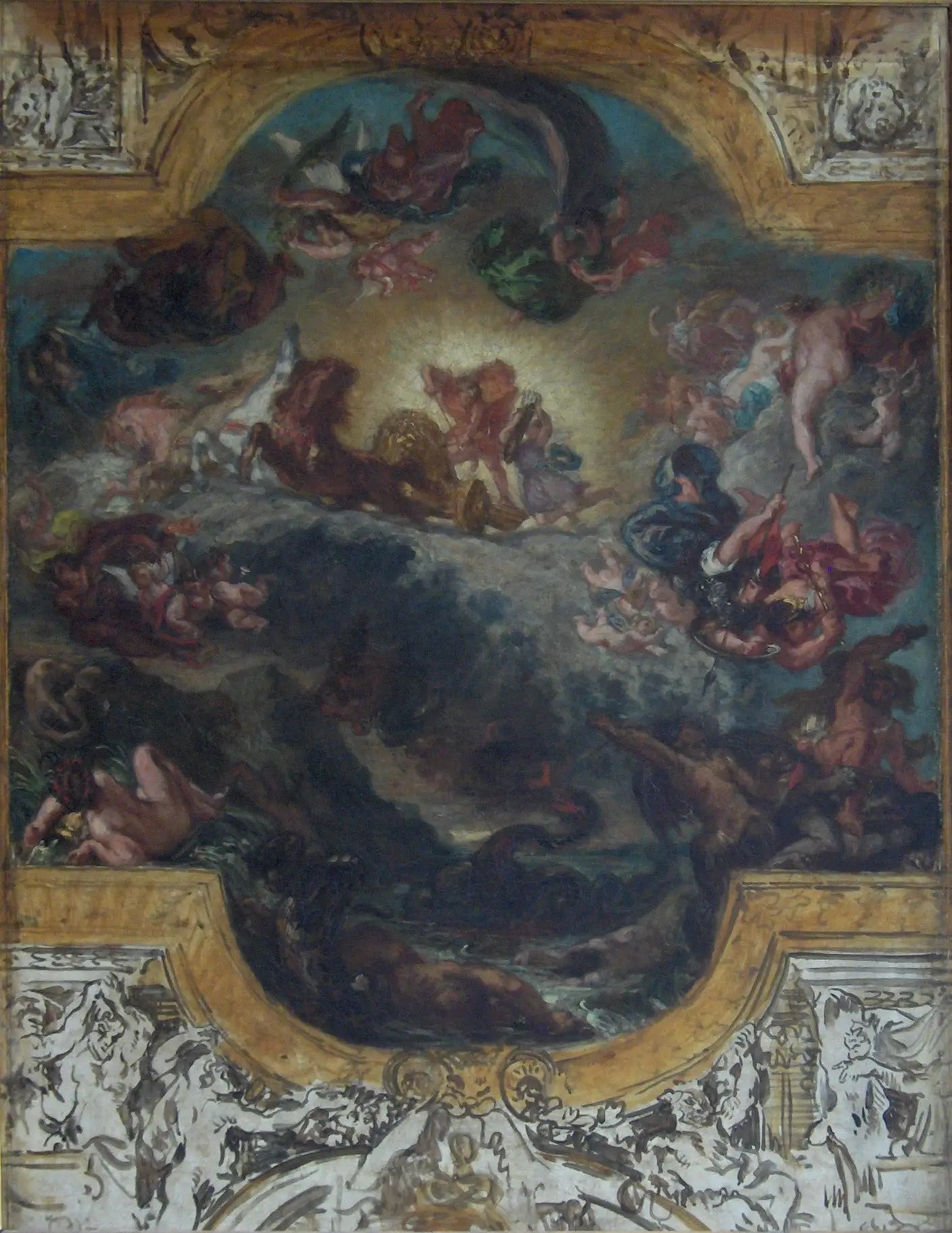 Apollon vainqueur du serpent Python - Eugène Delacroix image 1 tableau peint à l’huile sur toile
