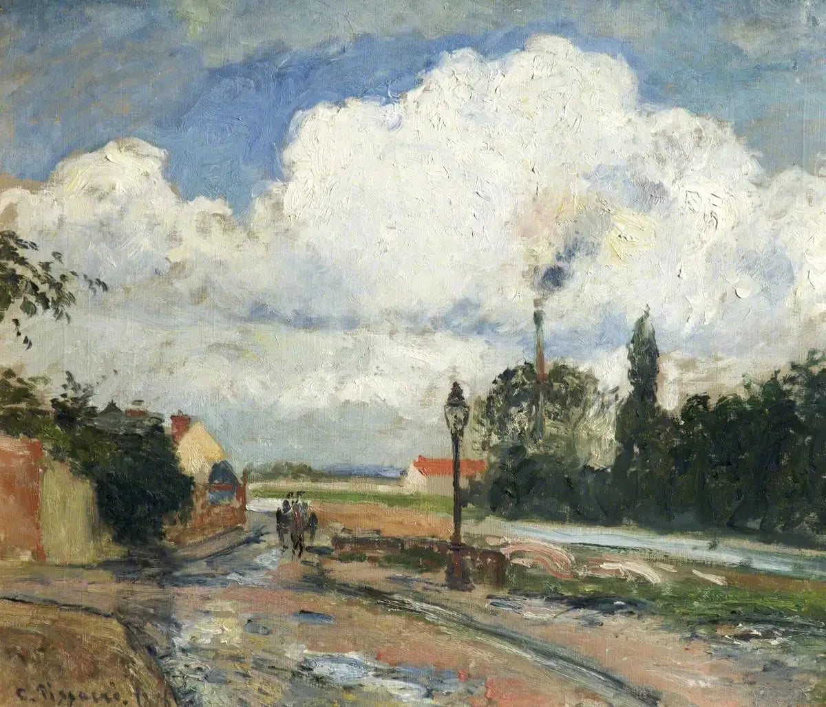 Après la pluie, quai du Pothuis à Pontoise - Camille Pissarro image 1 reproduction de peinture à l’huile