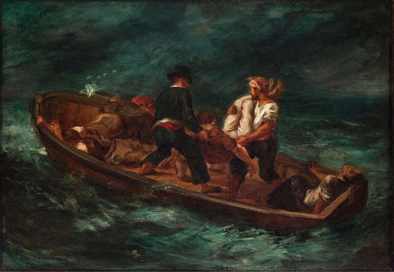 После кораблекрушения (Лодка Дон Жуана - труп выброшен в воду) - Эжен Делакруа