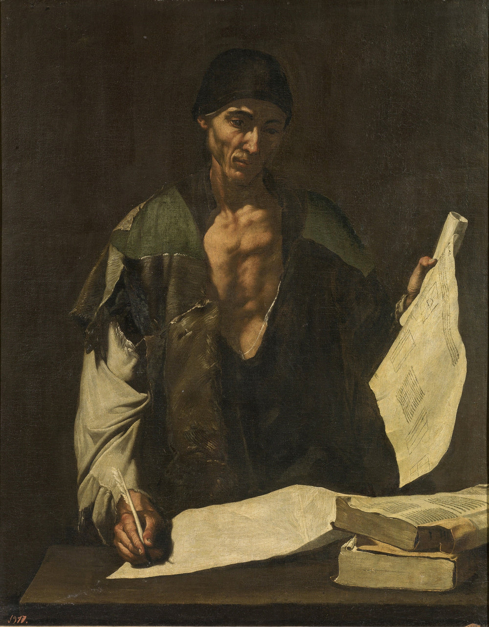 Archimède - Jusepe de Ribera image 1 copie de tableau peinte à la main