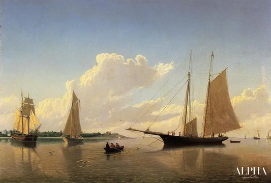 Arrimage des voiles au large de Fairhaven - William Bradford - Reproductions de tableaux et peintures haut de gamme