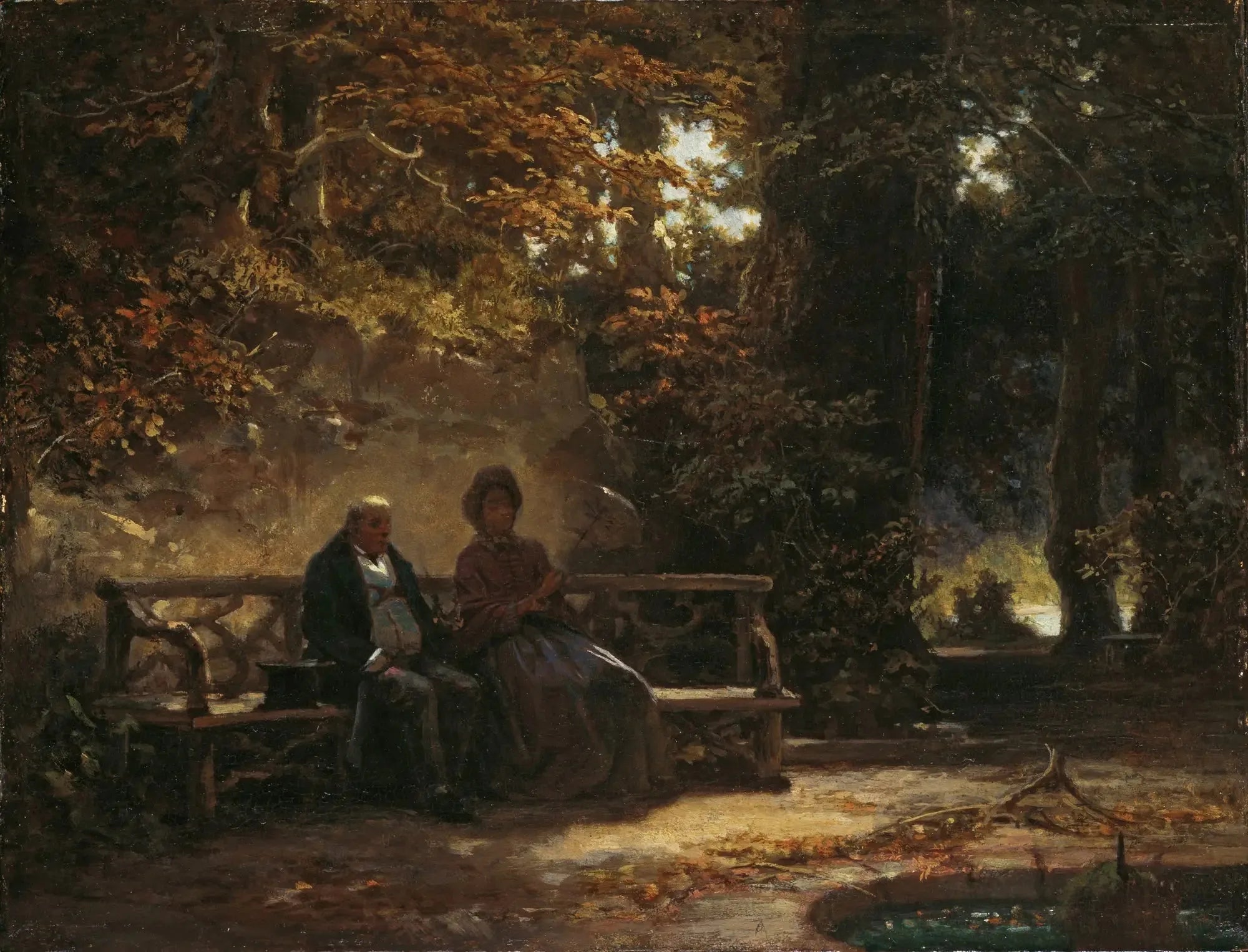 Ausruhende Spaziergänger - Carl Spitzweg image 1 reproduction d’œuvre d’art à l’huile