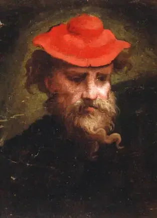 Автопортрет в красной берете - Parmigianino