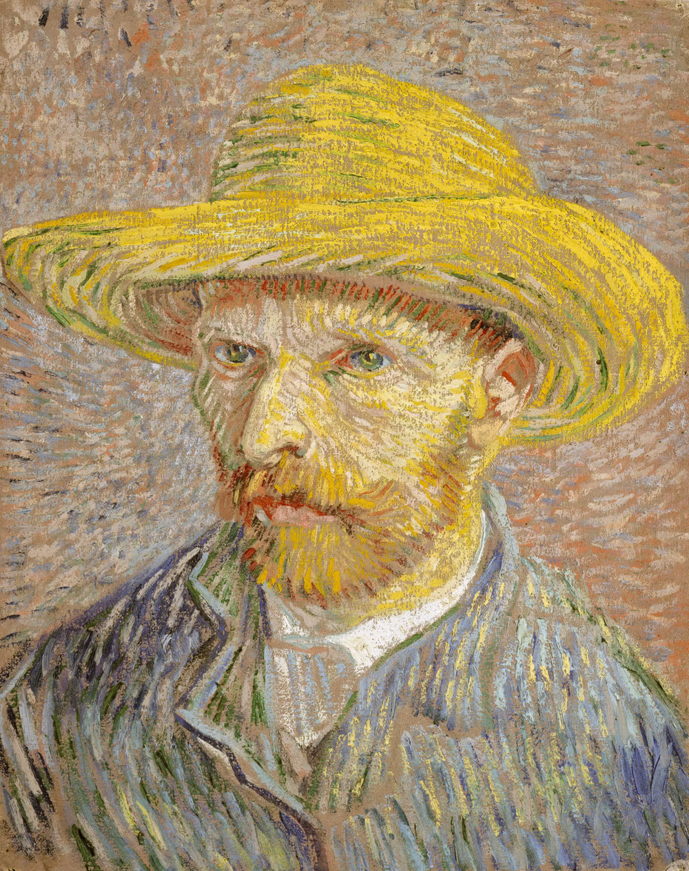 Reproduction du tableau « Autoportrait au chapeau de paille - Vincent van Gogh » par Alpha Reproduction en peinture à l’huile