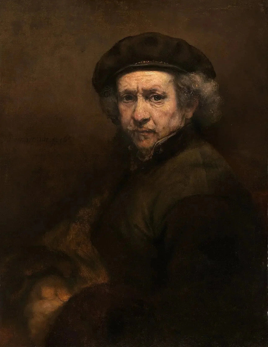 Autoportrait avec béret et col droit — Rembrandt