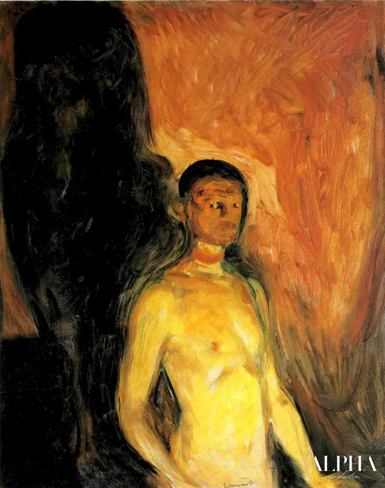 Autoportrait en enfer - Edvard Munch - Reproductions de tableaux et peintures haut de gamme