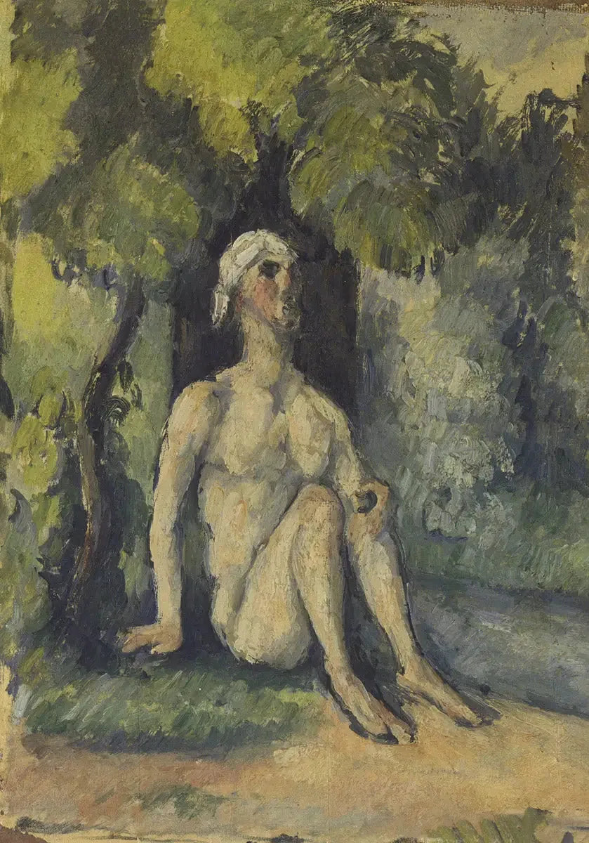 Baigneur assis au bord de l'eau - Paul Cézanne image 1 tableau peint à l’huile sur toile