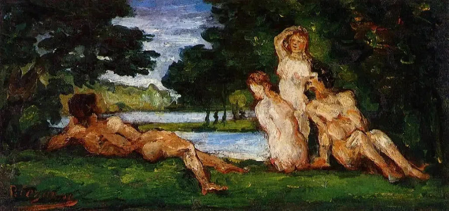 Купальщики и купальщицы - Поль Сезанн