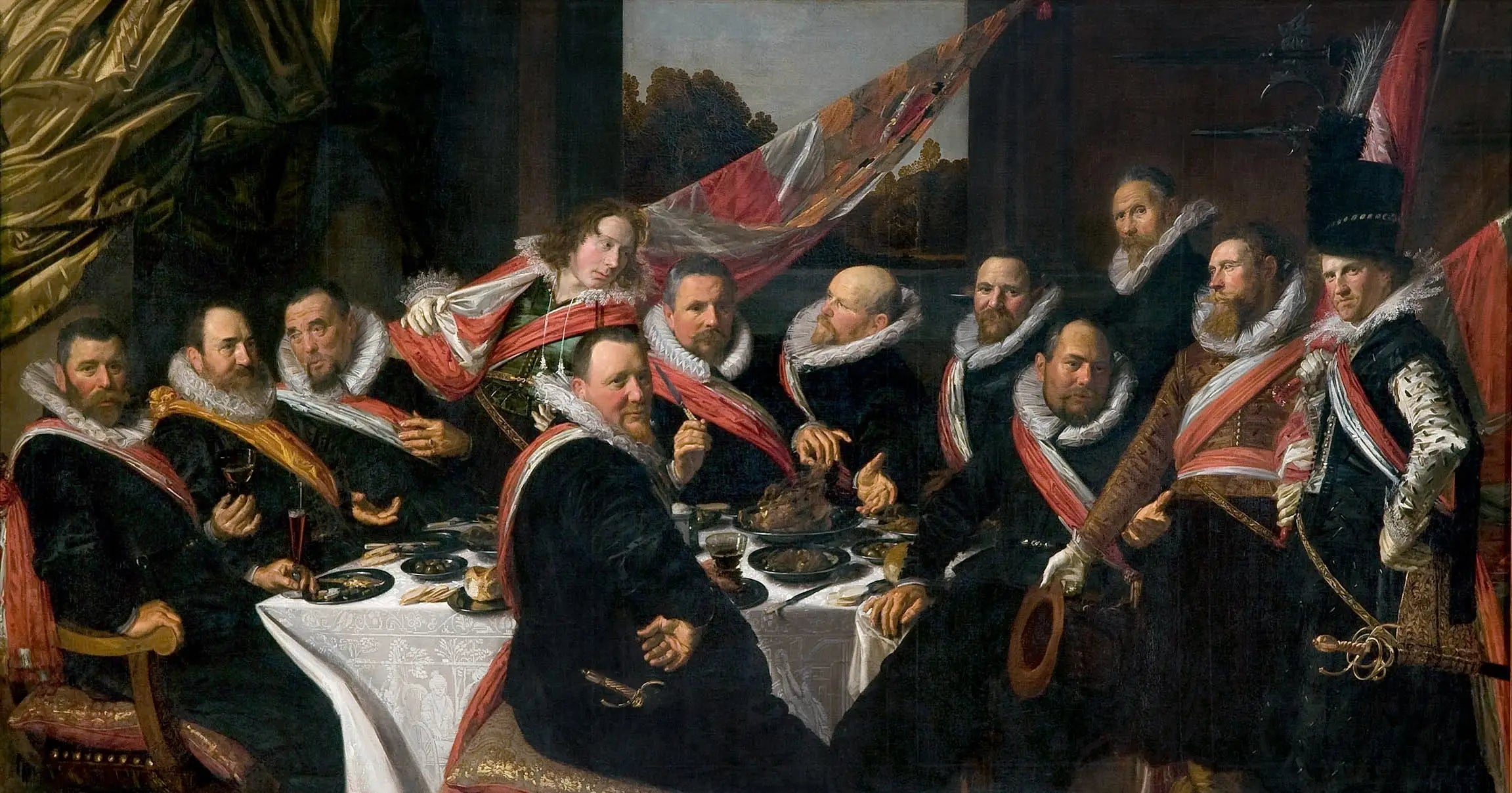 Banquet des officiers du corps des archers de Saint-George Haarlem 1616 - Frans Hals - Alpha Reproduction