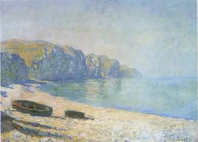Barques sur la plage de Pourville, marée basse - Claude Monet image 1 copie de tableau peinte à la main