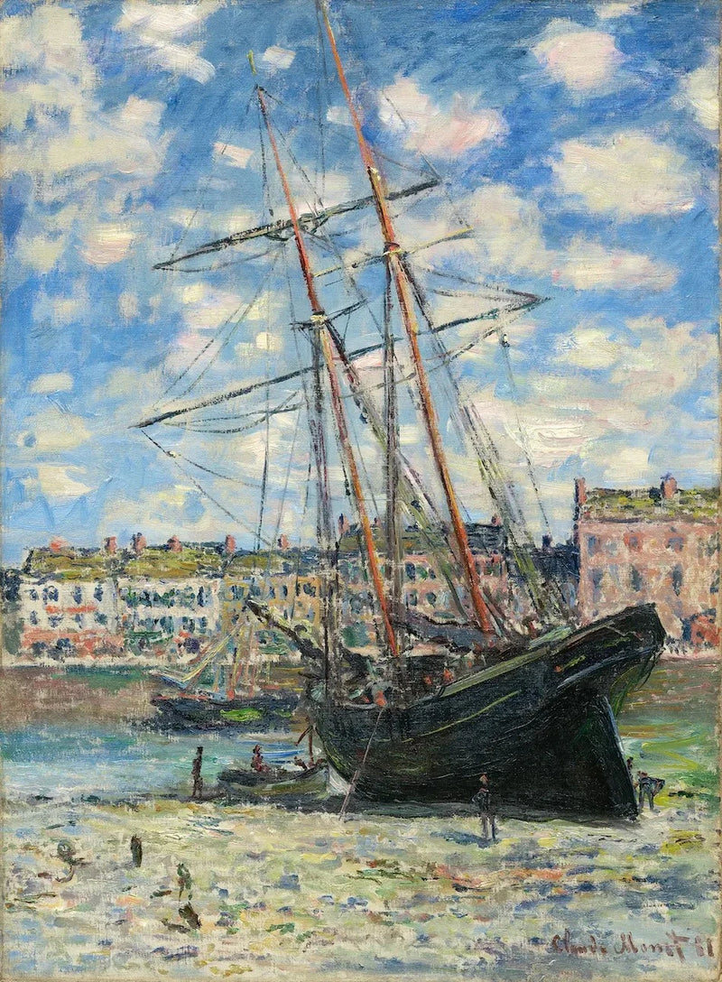 Лодка застряла во время отлива W644 - Клод Моне