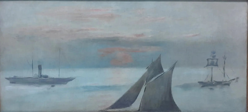 Корабли в море, закат солнца (Эдвард Мане) - Эдвард Мане