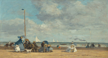 🌊 La Plage à Trouville – Eugène Boudin (années 1860)