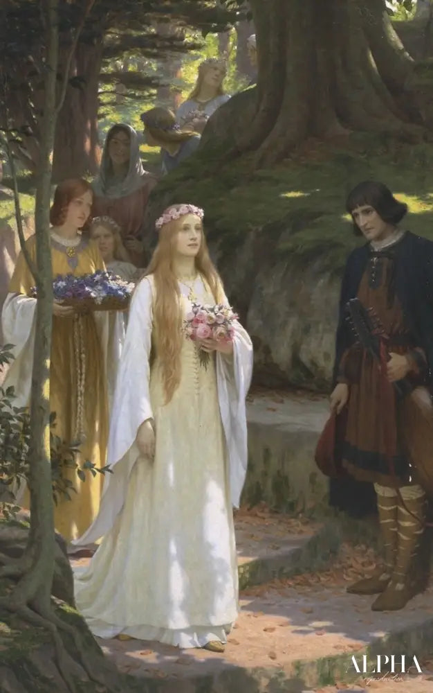 Belle dame - Edmund Leighton - Reproductions de tableaux et peintures haut de gamme