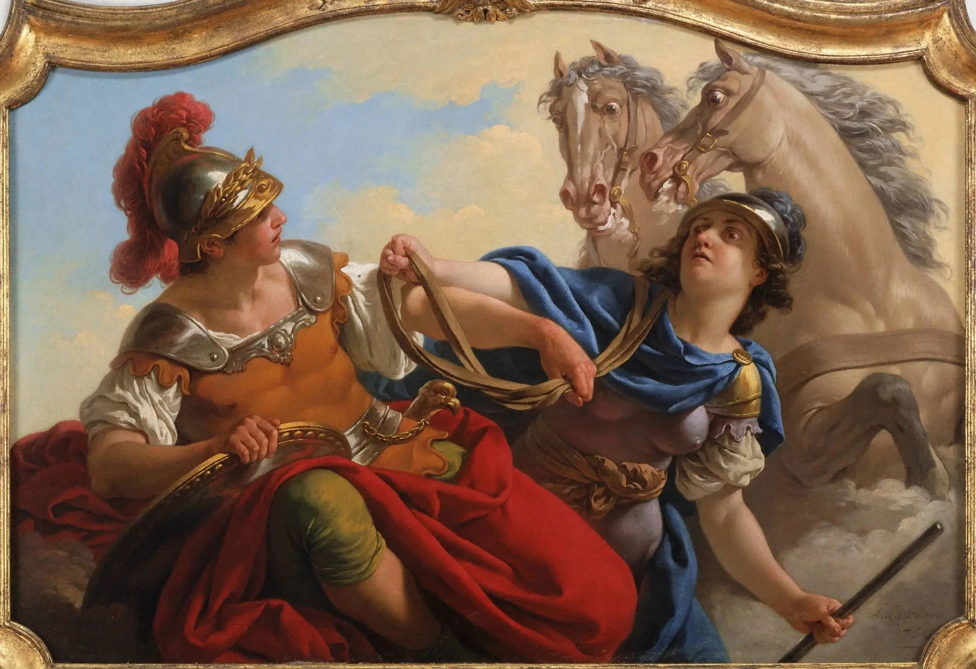 Bellone présentant les rênes de ses chevaux à Mars - Louis Jean François Lagrenée - Alpha Reproduction