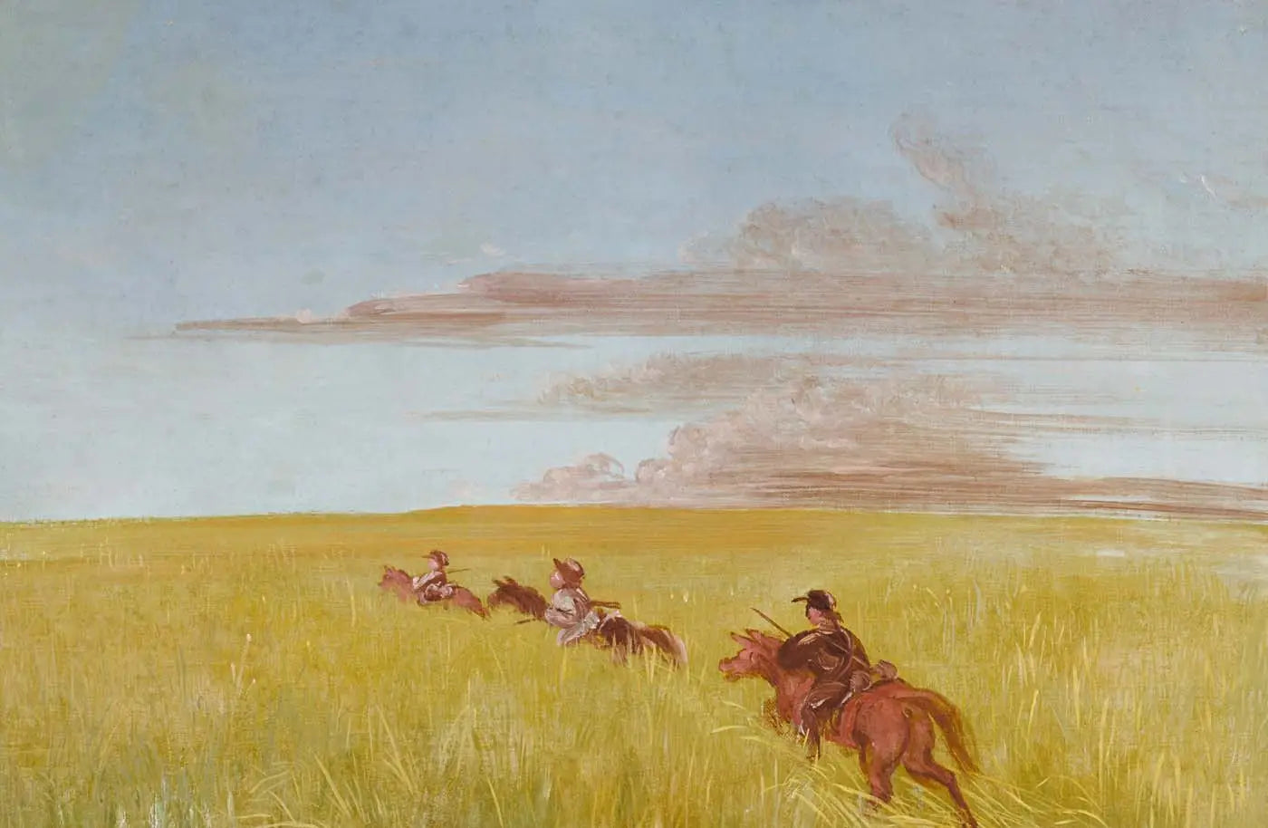 Bogard Batiste et moi voyageant à travers un Missouri Bottom - George Catlin - Alpha Reproduction