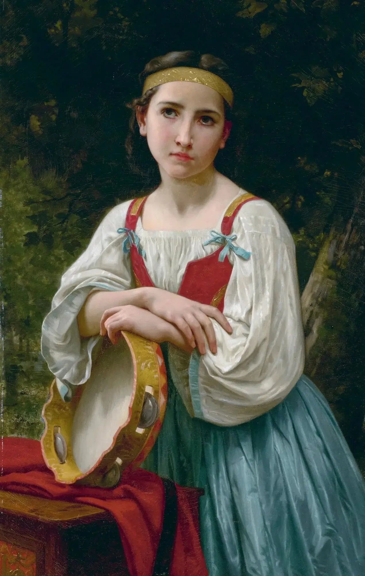 Bohémienne au tambour de basque - Bouguereau image 1 reproduction de peinture à l’huile