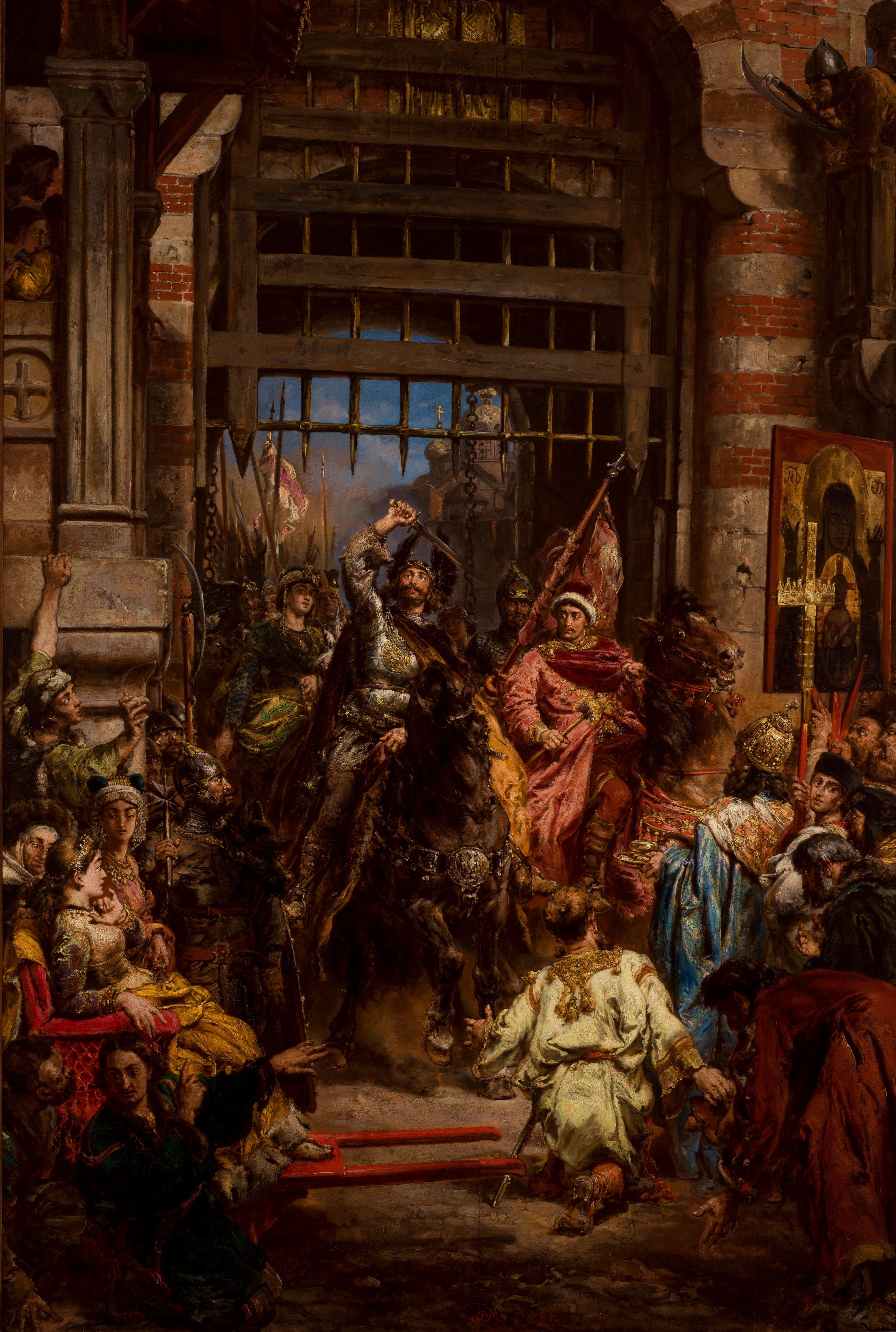 Boleslas le Brave avec Sviatopolk à la Porte Dorée de Kiev - Jan Matejko - Alpha Reproduction