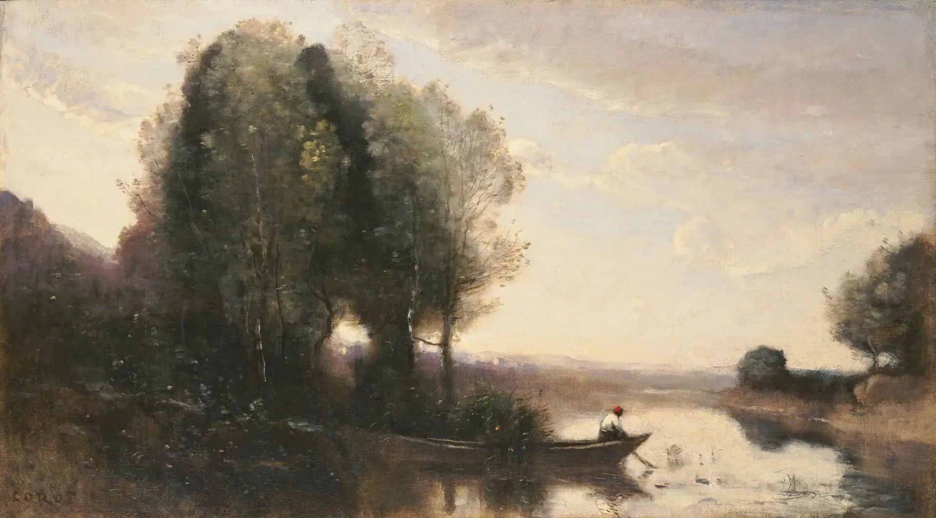 Bord de la Seine - Jean-Baptiste Camille Corot image 1 tableau peint à l’huile sur toile