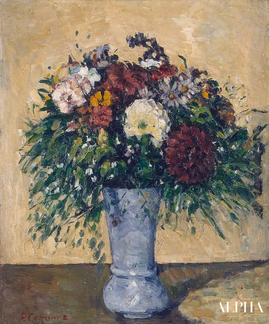 Botte de fleurs dans le vase bleu - Paul Cézanne - Reproductions de tableaux et peintures haut de gamme