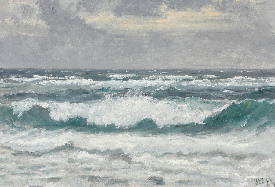 Briser les vagues à Skagen Sønderstrand. - Michael Peter Ancher