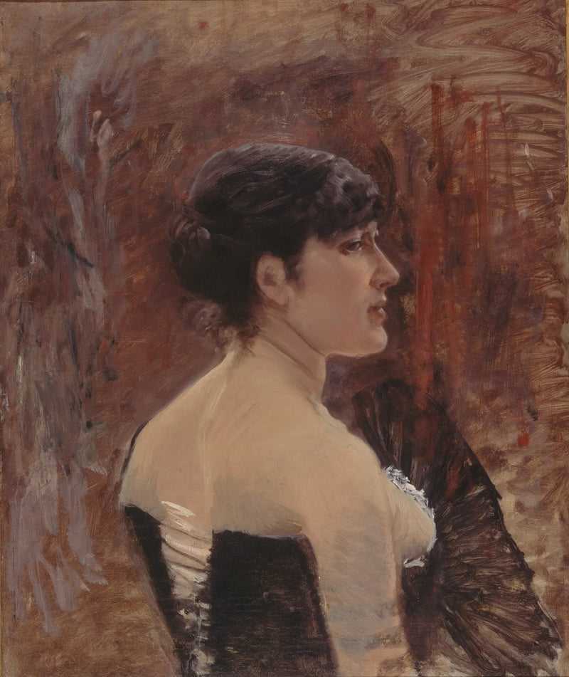 Бюст женщины с веером - Giuseppe De Nittis