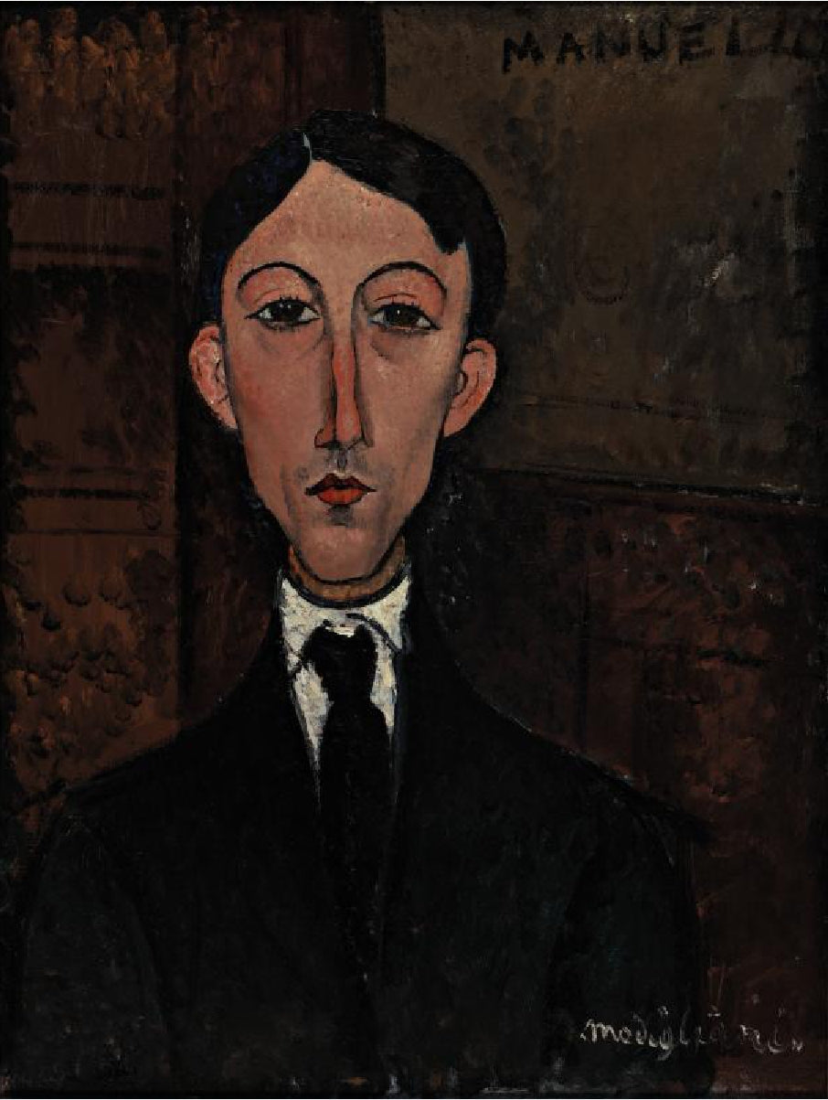 Reproduction du tableau « Buste de Manuel Humbert - Amedeo Modigliani » par Alpha Reproduction en peinture à l’huile