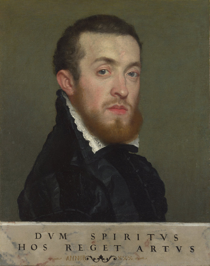 Бюст молодого человека с надписью - Giovanni Battista Moroni