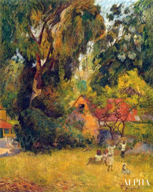 Cabanes sous les arbres - Paul Gauguin - Reproductions de tableaux et peintures haut de gamme