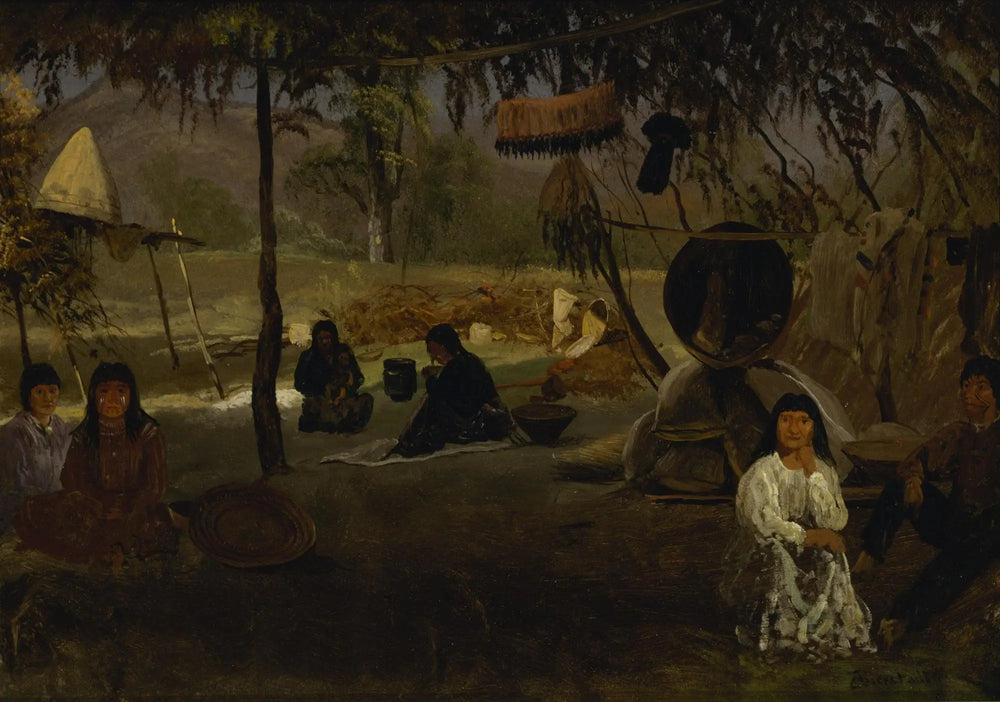 Camp indien de Californie - Albert Bierstadt - Alpha Reproduction