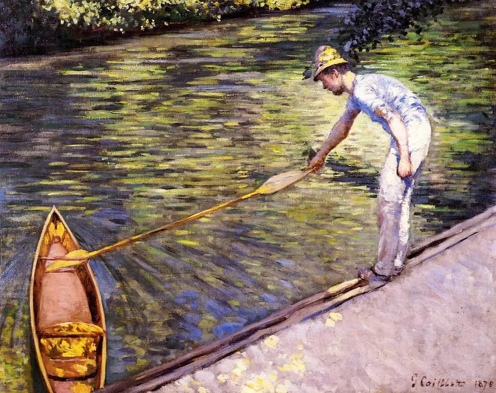 Canotier ramant sur le périssoire - Gustave Caillebotte image 1 reproduction d’œuvre d’art à l’huile