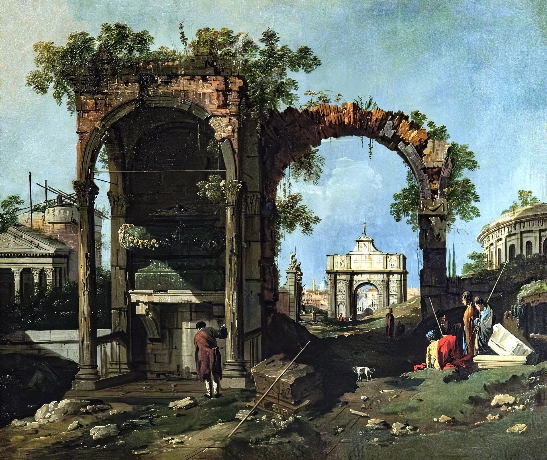 Caprice avec ruines classiques et édifices - Canaletto - Alpha Reproduction