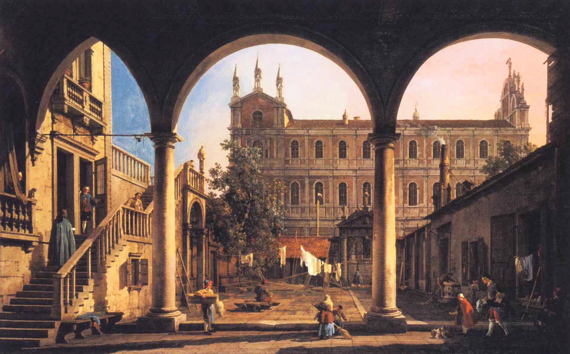 Caprice de la Scuola di San Marco depuis la loggia du palais Grifalconi-Loredan - Canaletto - Alpha Reproduction
