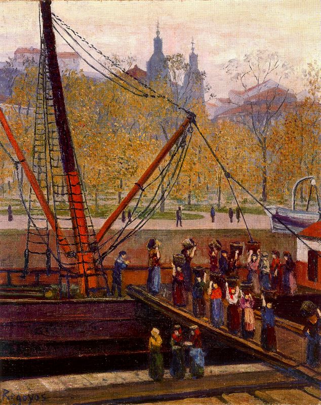 Cargadoras del muelle del Arenal - Darío de Regoyos image 1 reproduction artisanale de tableau
