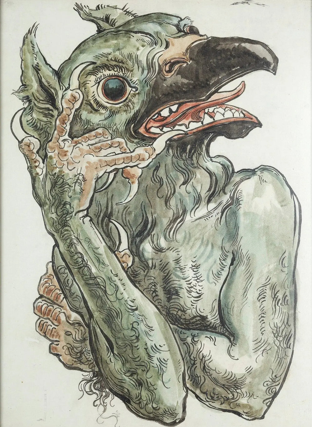 Carte du polichromii Kościoła Mariackiego - Diabeł z głową ptaka - Jan Matejko - Alpha Reproduction
